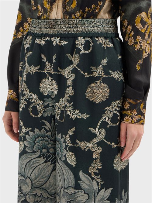 Pure silk palazzo trousers with botanical print PIERRE-LOUIS MASCIA | PT12450519438
